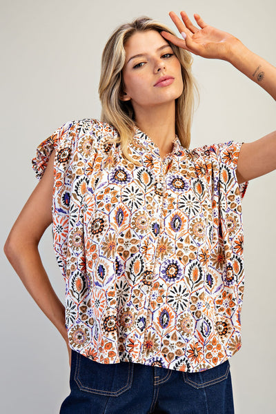 Rustic Floral Top