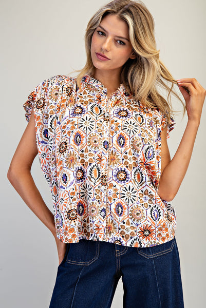 Rustic Floral Top