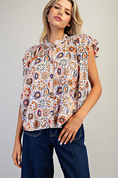 Rustic Floral Top
