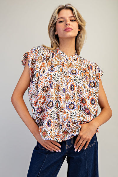 Rustic Floral Top