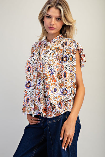 Rustic Floral Top