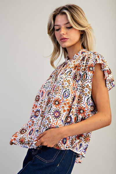 Rustic Floral Top