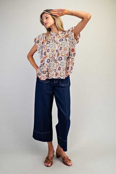 Rustic Floral Top