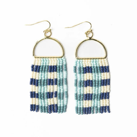 Allison Gingham Blue Earrings