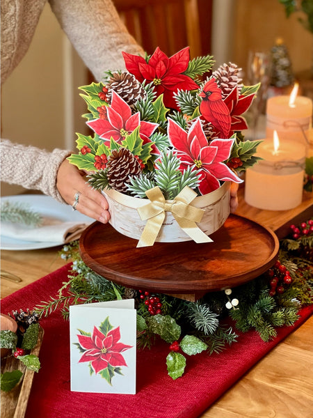 Birch Poinsettia Card