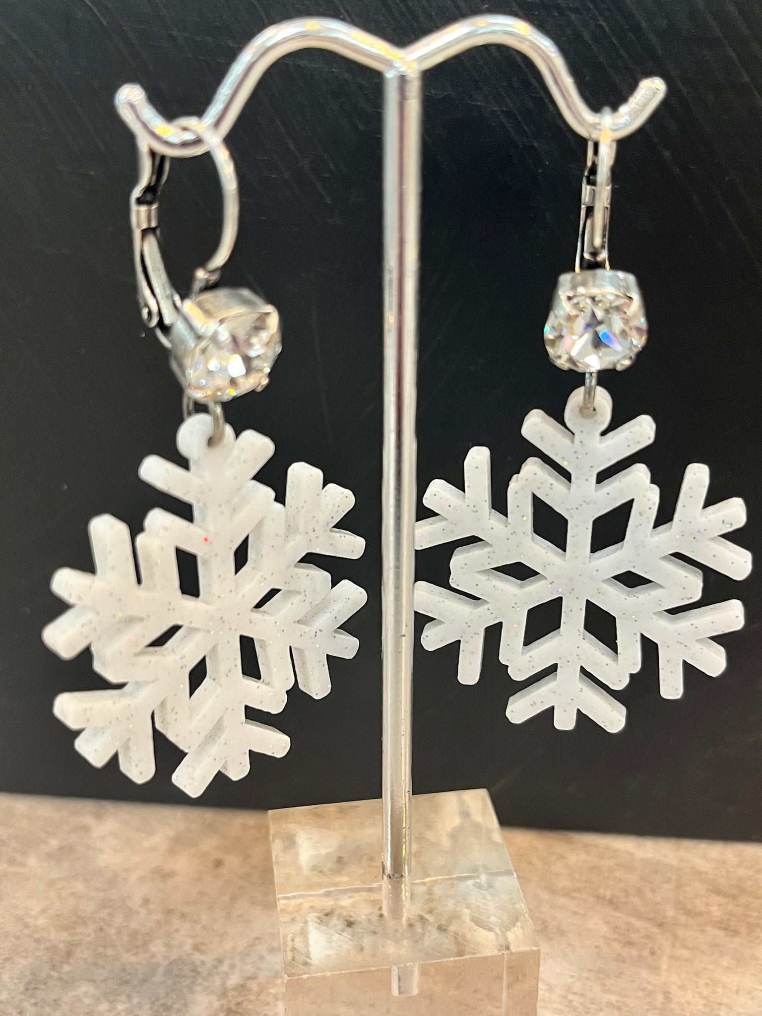 Glitter Snowflake Earrings