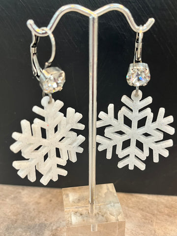 Glitter Snowflake Earrings