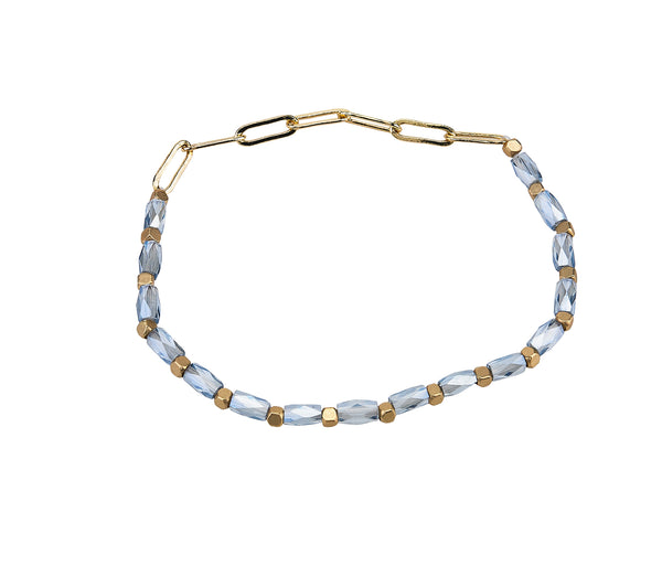 Chain and Glass Bead Bracelet