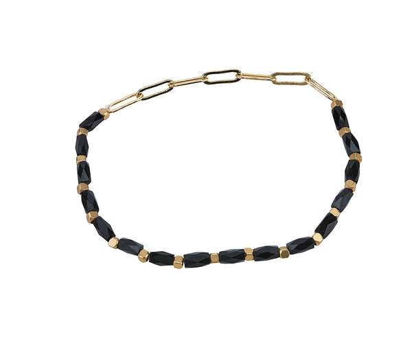Chain and Glass Bead Bracelet