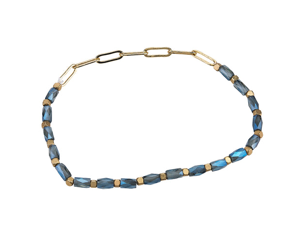 Chain and Glass Bead Bracelet