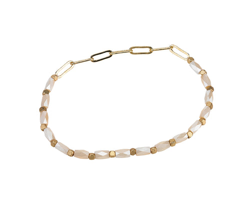 Chain and Glass Bead Bracelet