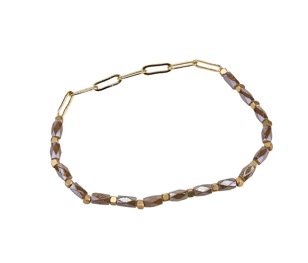 Chain and Glass Bead Bracelet
