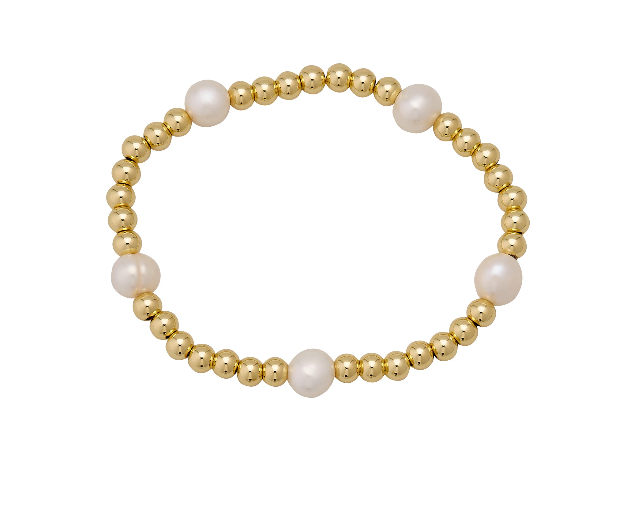 Pearl & Gold Ball Bracelet