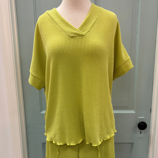 Lime V Neck Top