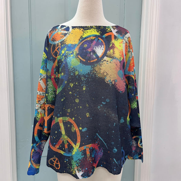 Navy Peace & Love Top
