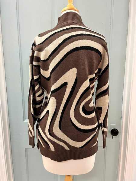Swirl Mock Turtleneck