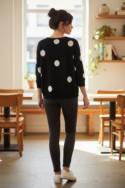 Black Polka Dot Top