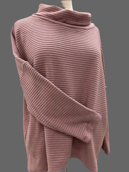 Dusty Pink Cowl Neck Top
