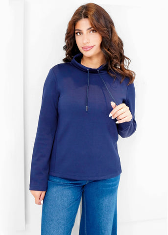 Navy Knit Top