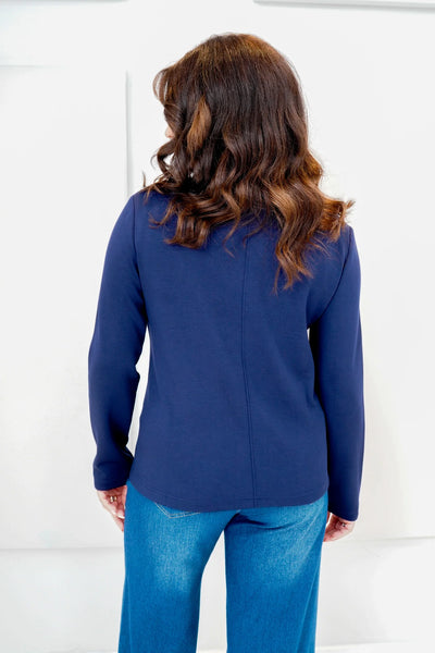 Navy Knit Top