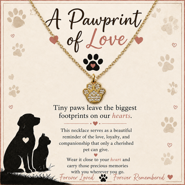 Gold Paw Print Necklace