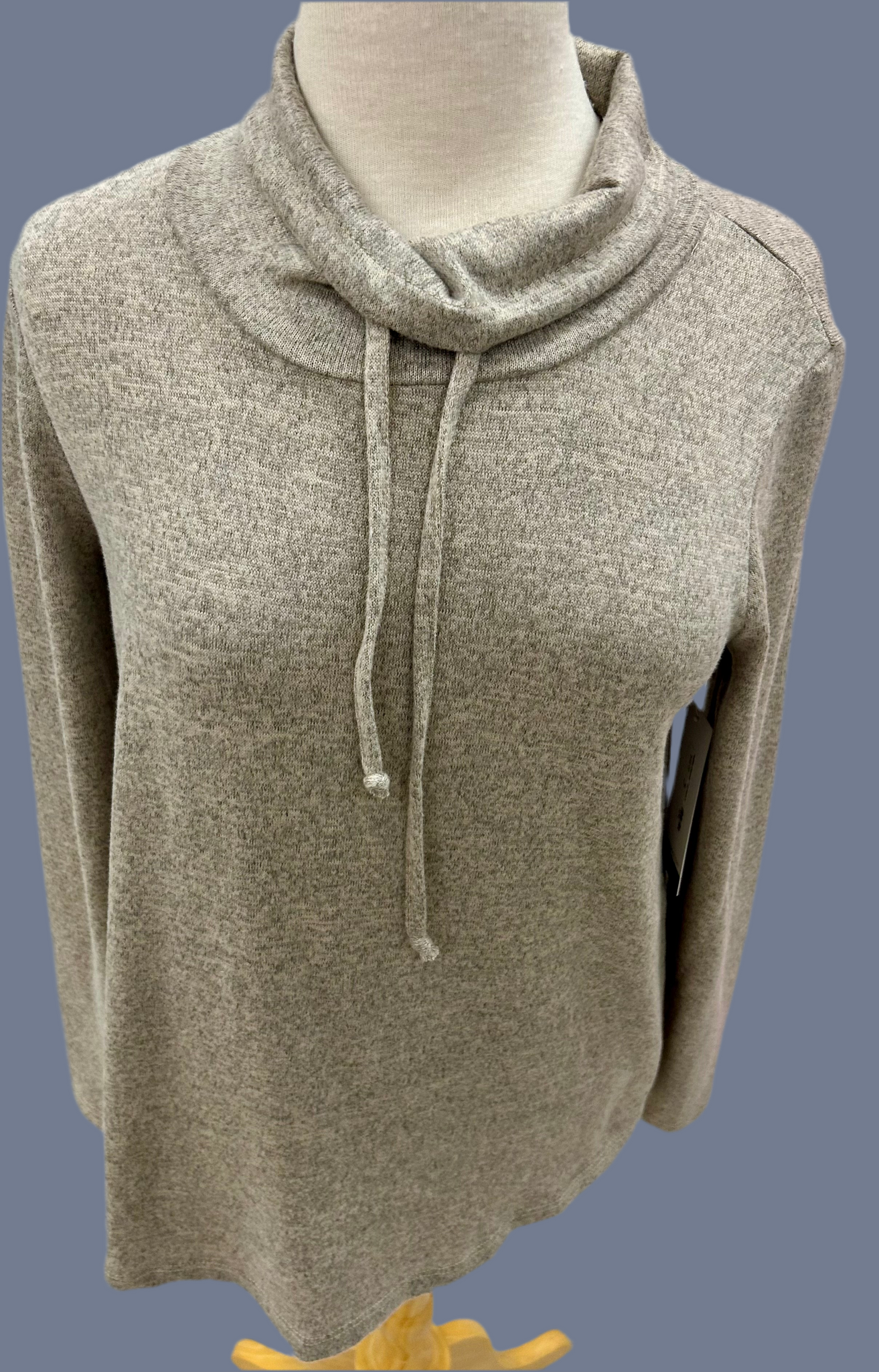 Heather Oatmeal Cowl Neck Top