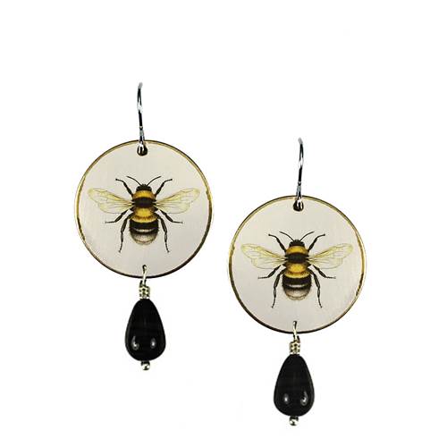 Bee Disc Earrings