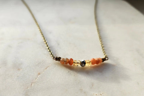 Citrine & Sunstone Arc Necklace