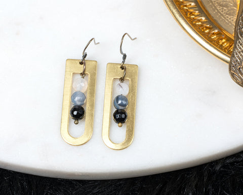 Onyx & Agate Earrings