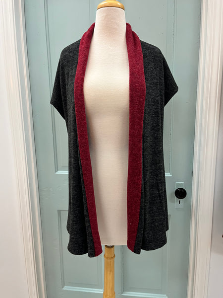 Burgundy/Grey Reversible Vest