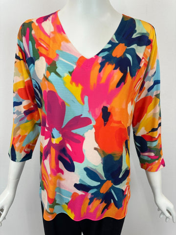 Floral V Neck Top