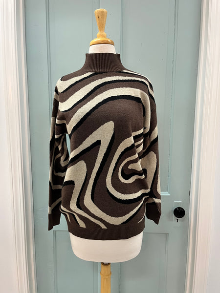 Swirl Mock Turtleneck