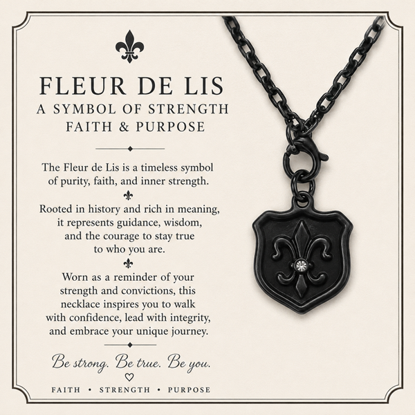 Fleur De Lis Black Necklace