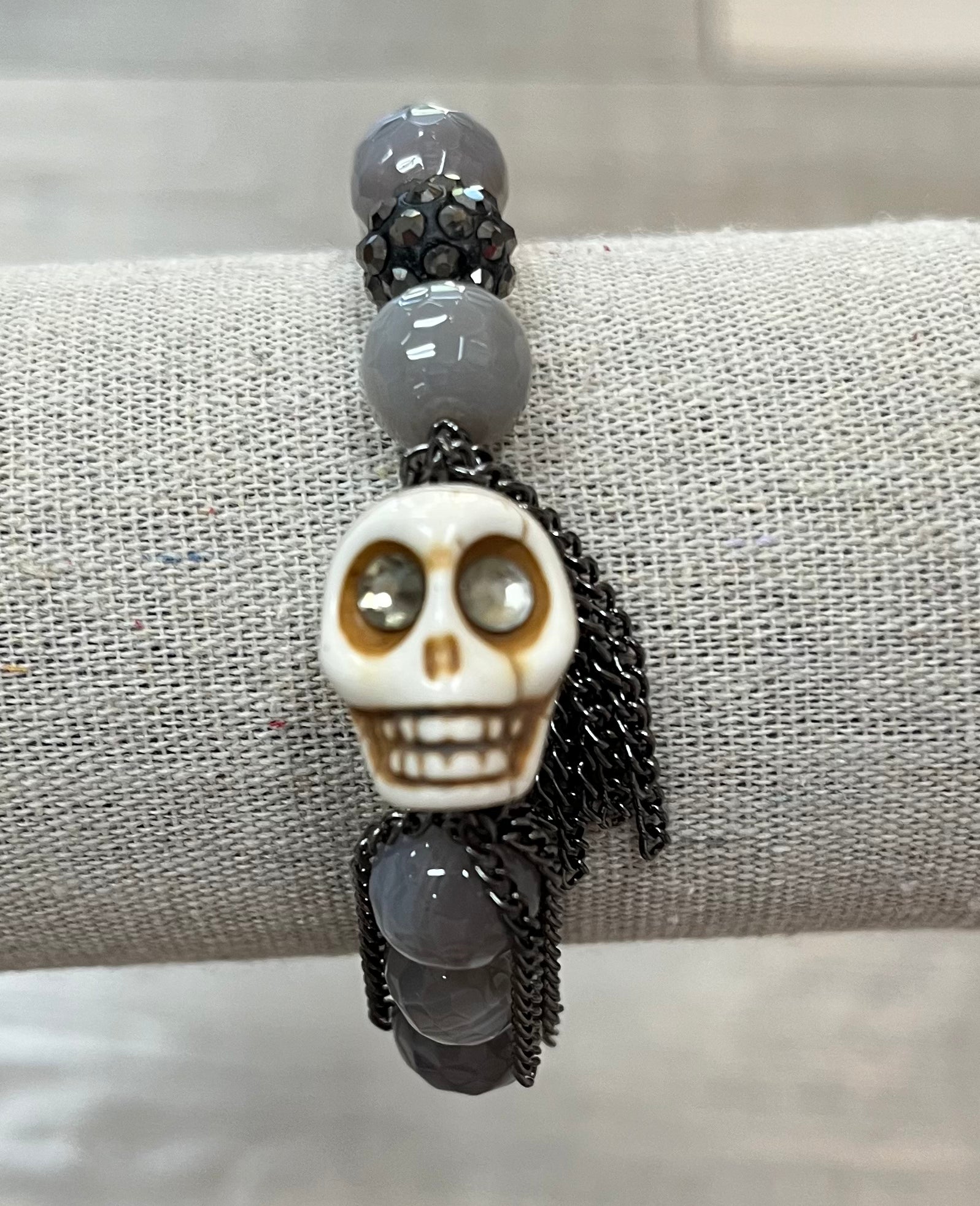 Skull Fringe Agate Bracelet