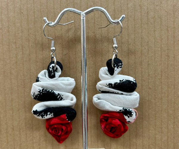 Zig Zag Black & Red Earrings