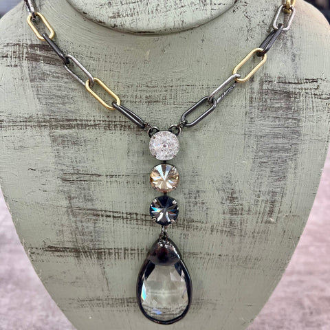 Crystal Mixed Metal Necklace