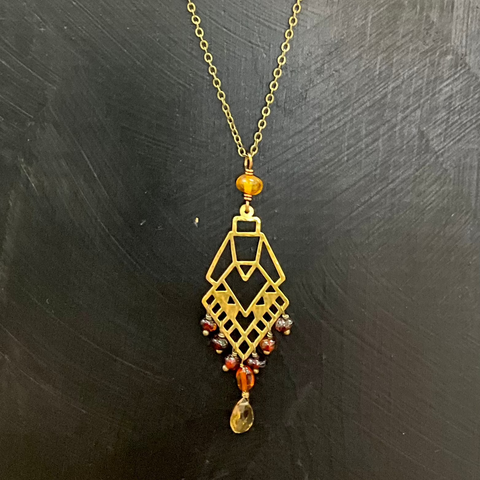 Amber Geo Long Necklace