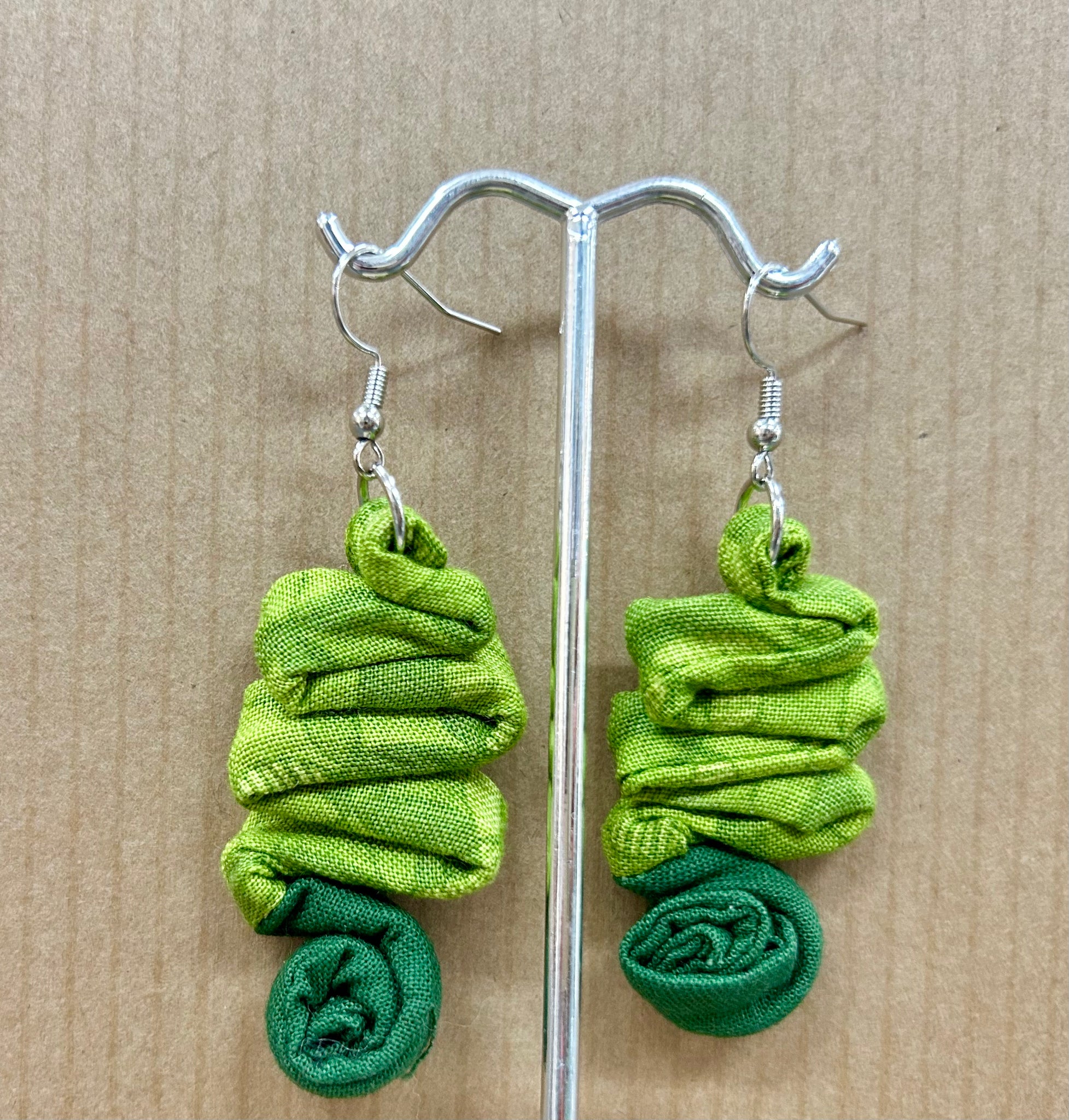Zig Zag Earrings Green Shades