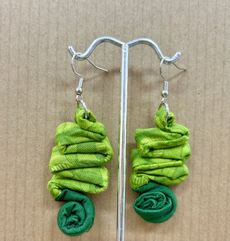 Zig Zag Earrings Green Shades