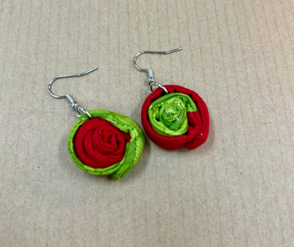 Red & Green Milleflori Earrings