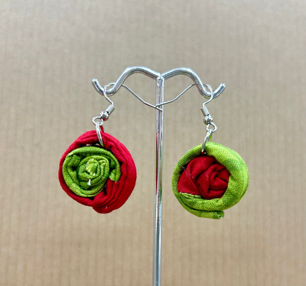 Red & Green Milleflori Earrings