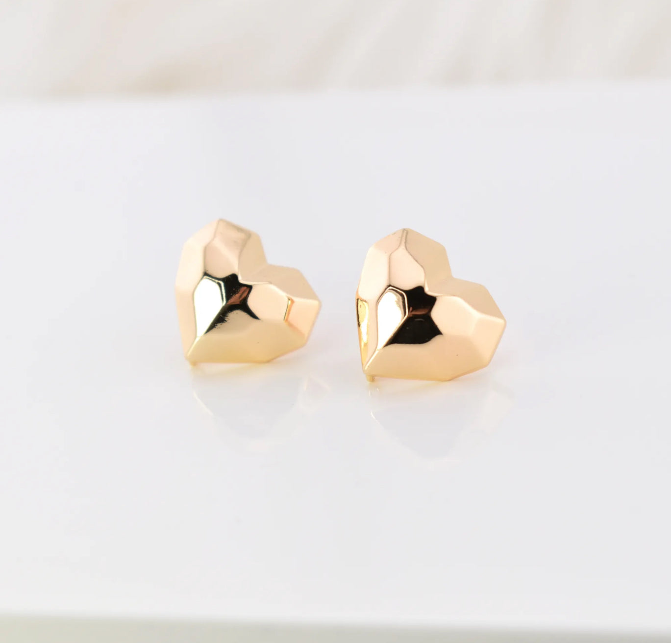 Geo Heart Post Earrings