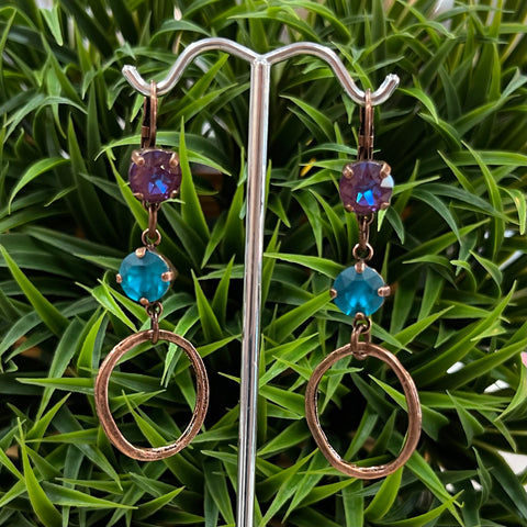 Copper Crystal Earrings