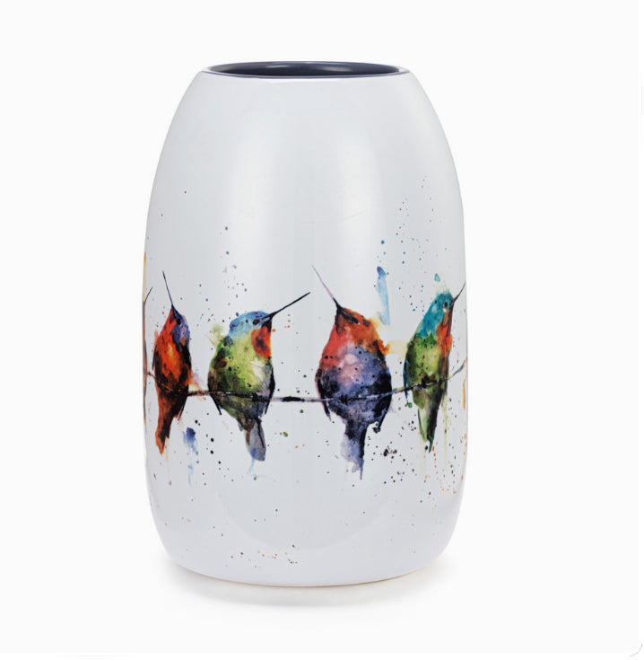 Hummingbird Water Color Vase