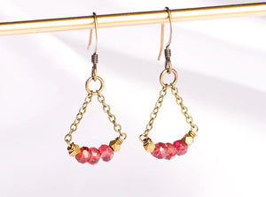 Garnet Chain Earrings