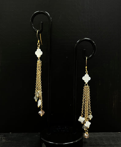 Mother Of Pearl Chain Earrings