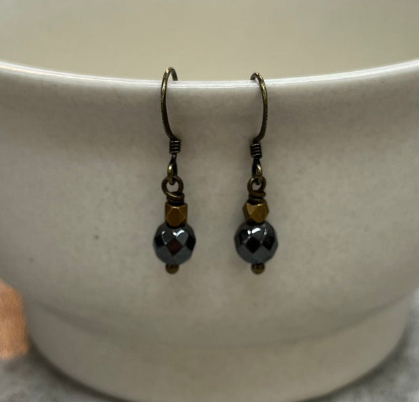 Hematite Drop Earrings