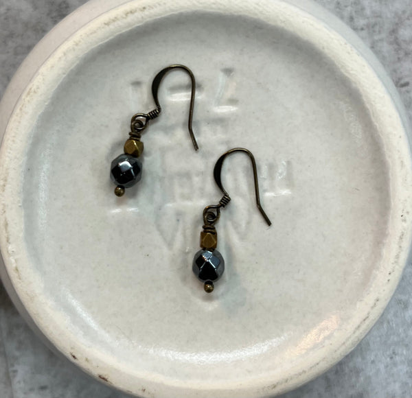 Hematite Drop Earrings