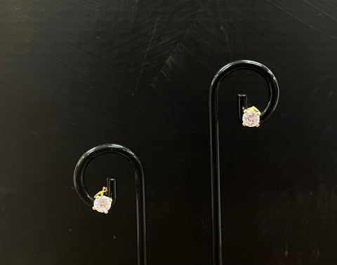 Gold Crystal Post Earrings