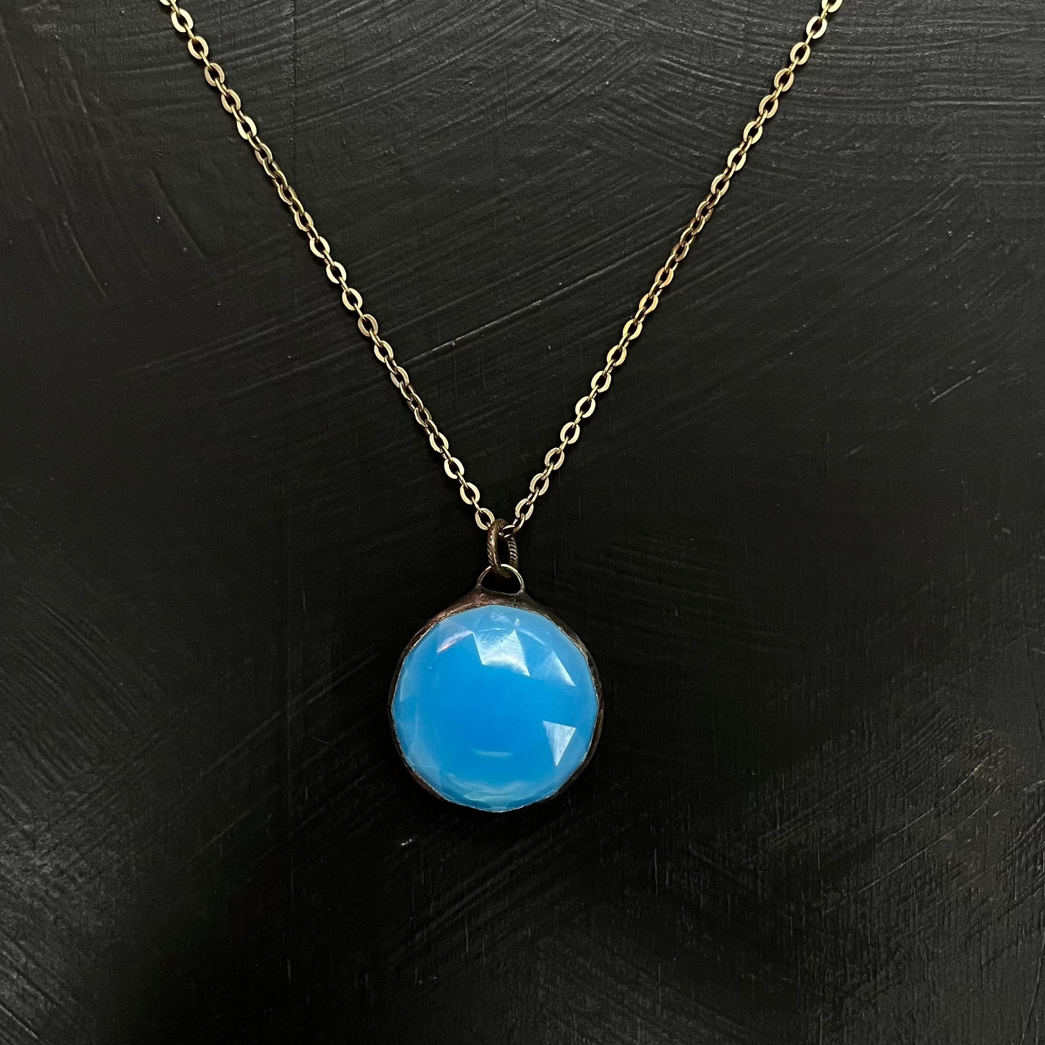 Blue Bubble Glass Necklace